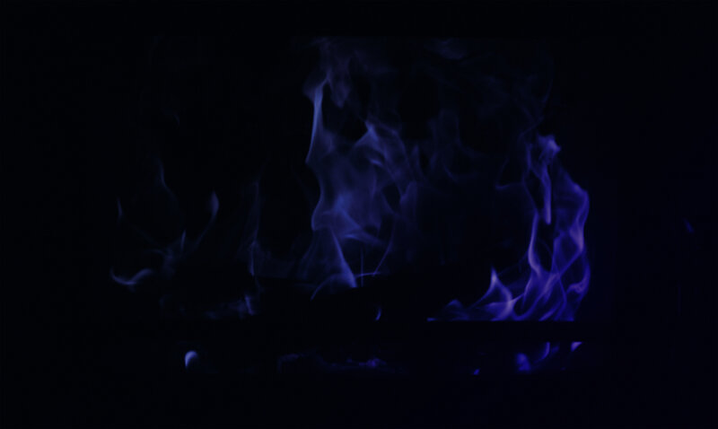 Blue Flames in Darkness