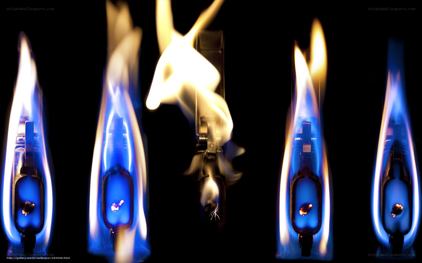 Blue flames of a lighter
