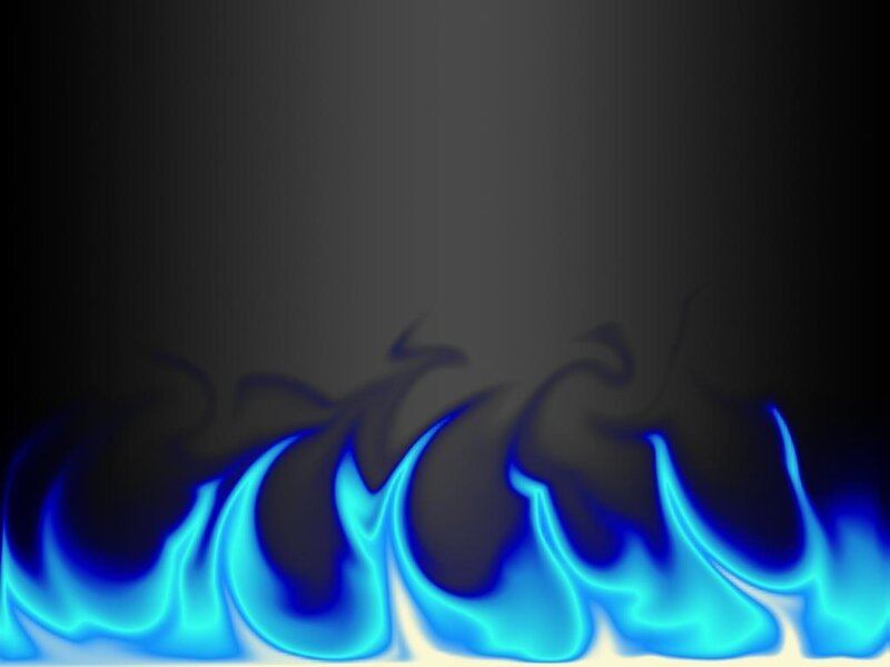 Blue Flames on Black — Dramatic, Digital Art, Black Background
