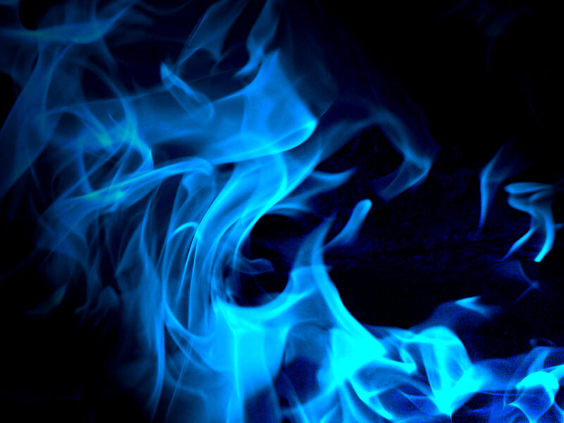 Blue Flames on Black — Dramatic