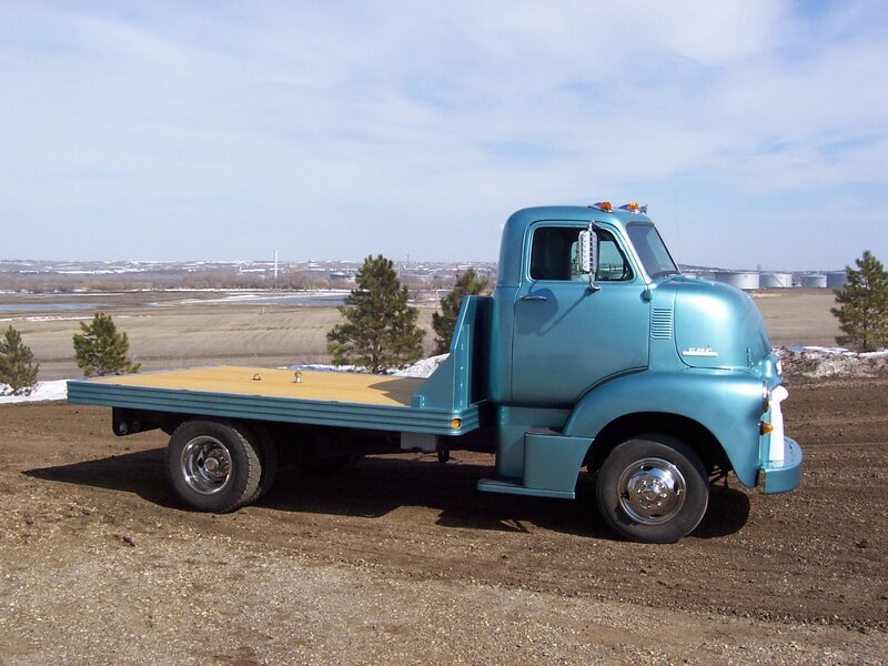 Blue Flatbed Truck