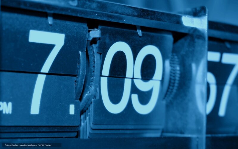 blue flip clock display