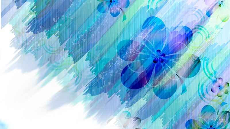 Blue Floral Abstract Art — Calm