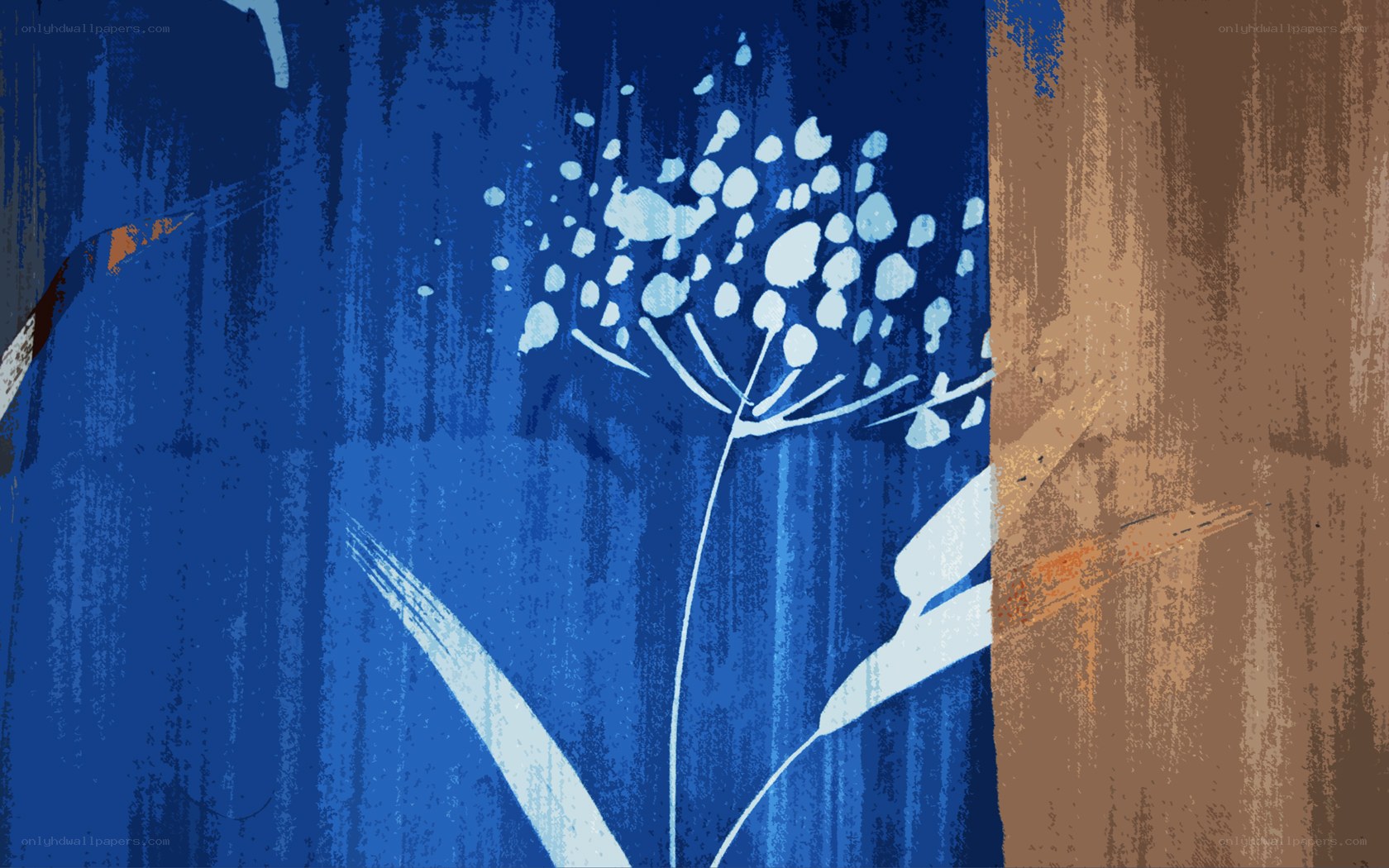 blue floral abstract art