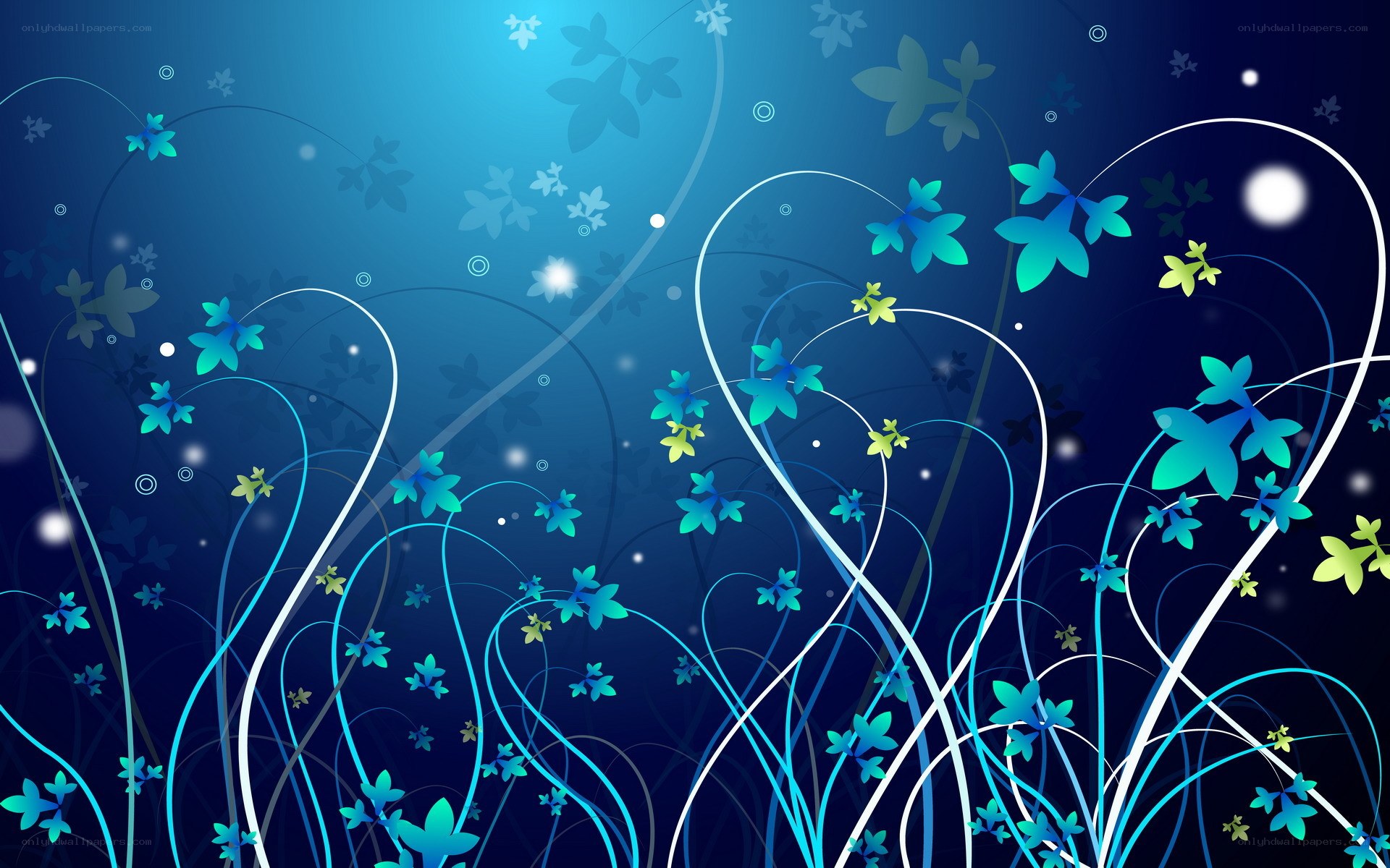 blue floral abstract background