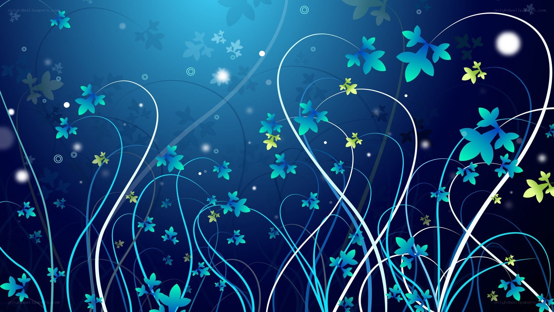 blue floral abstract background