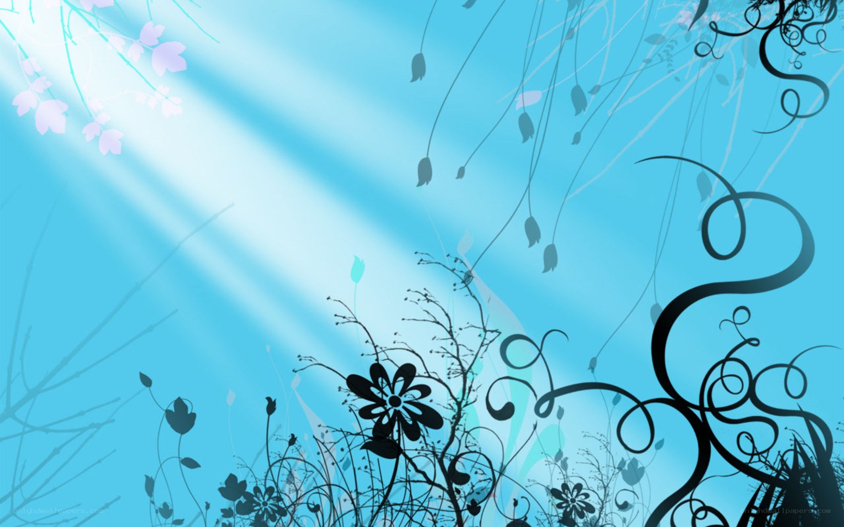 blue floral abstract background