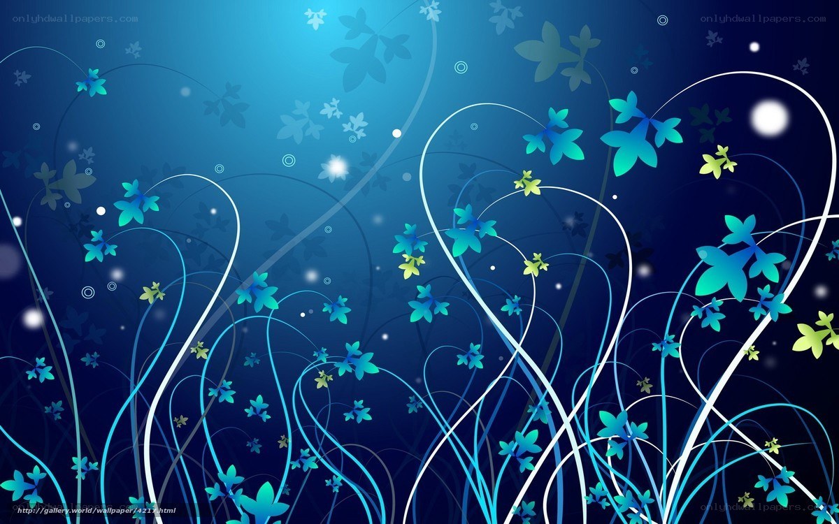 Blue floral abstract background