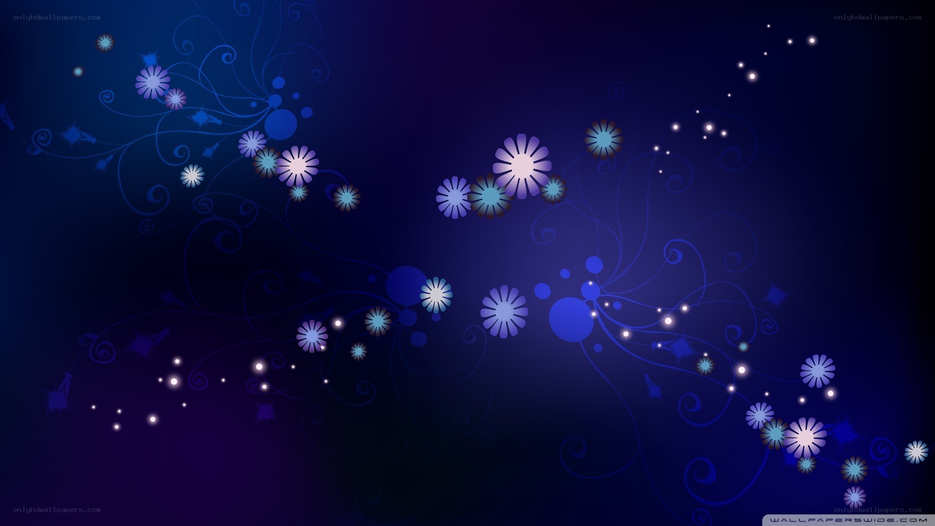 blue floral abstract background