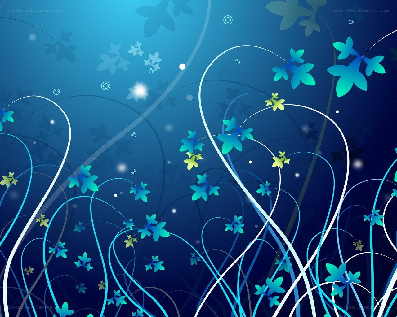 blue floral abstract background