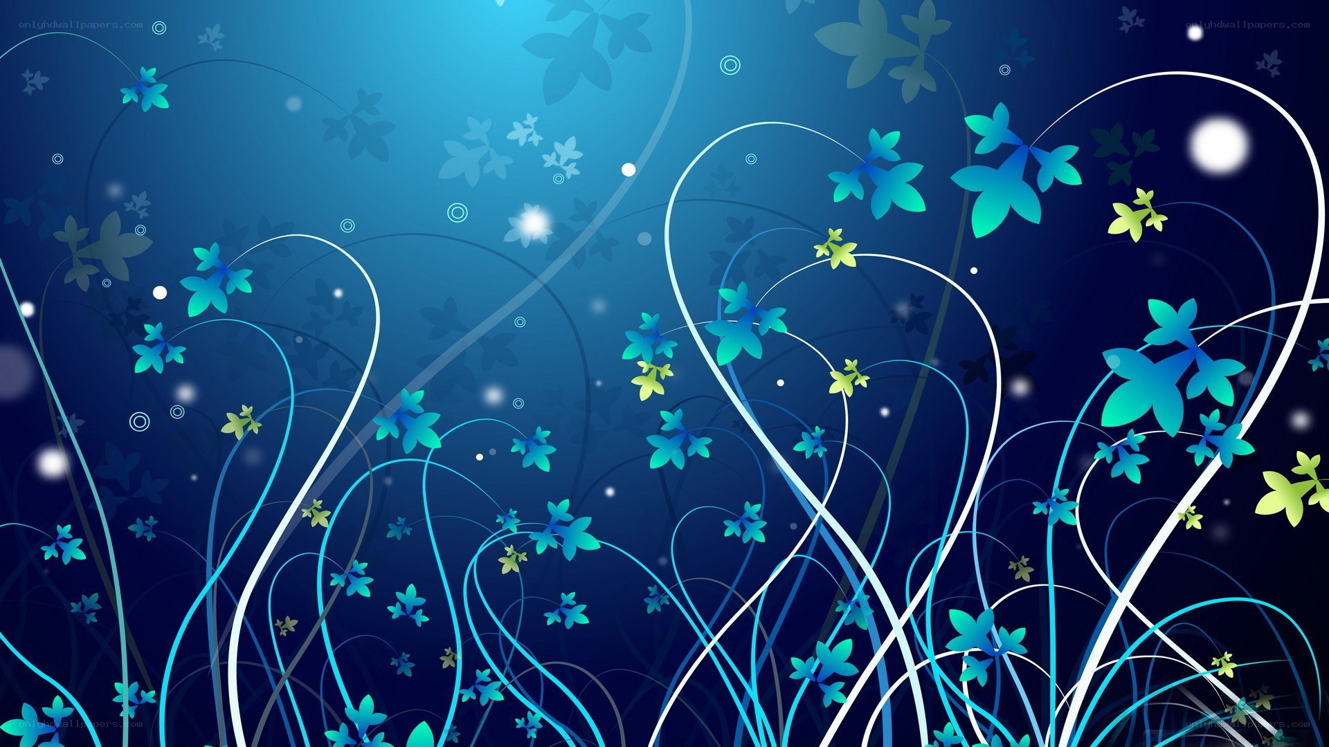 blue floral abstract background