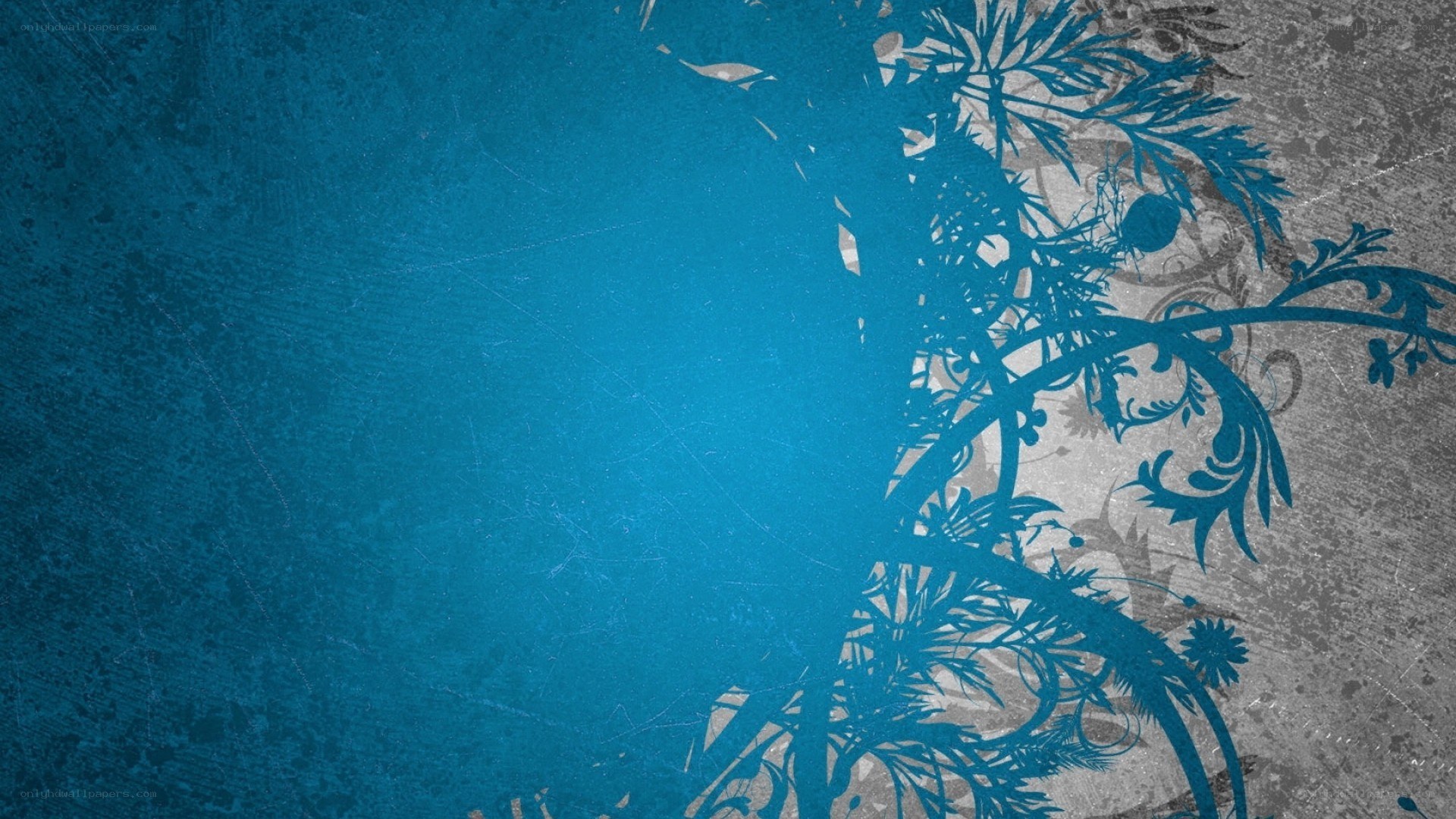 blue floral abstract background