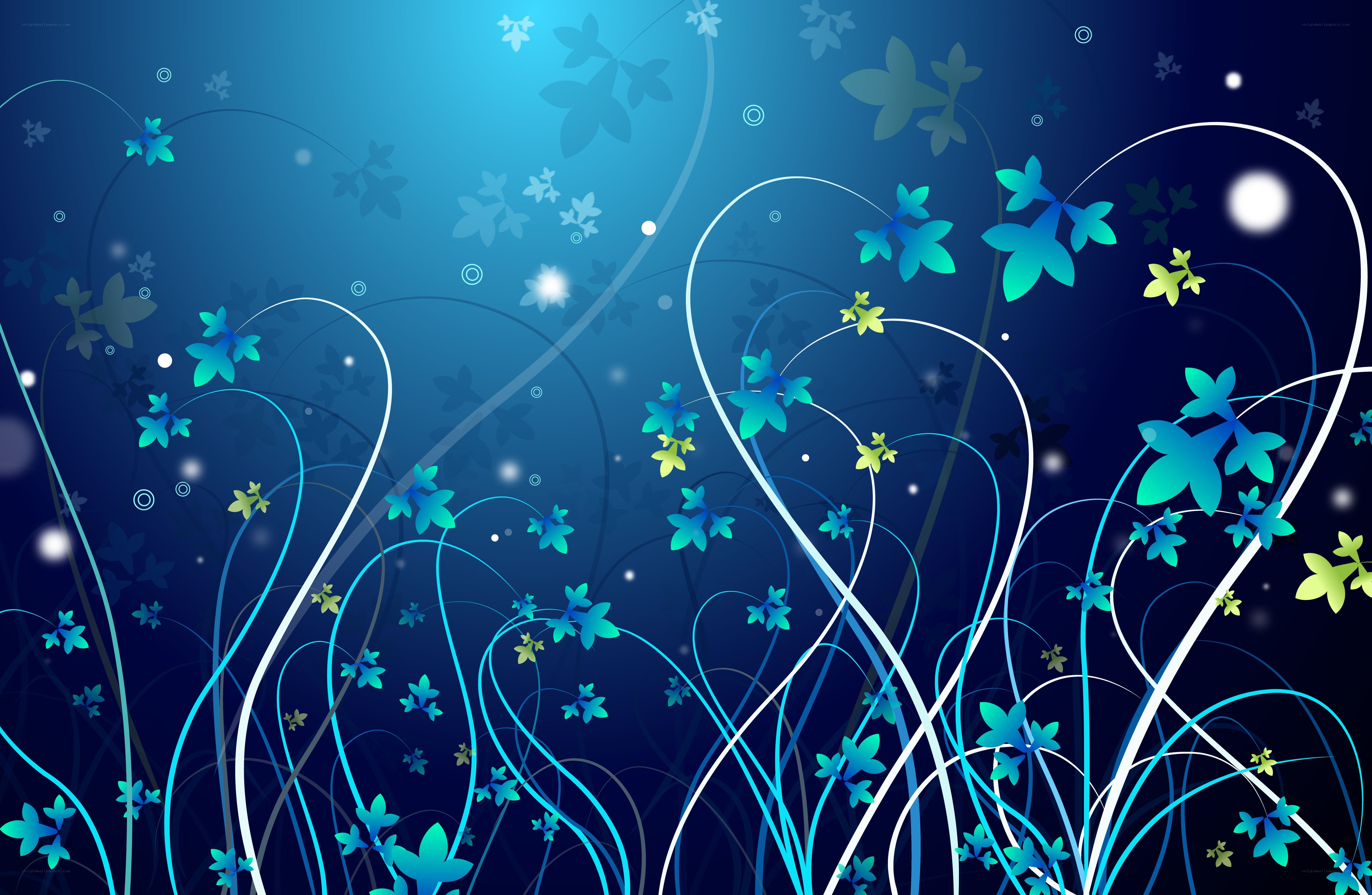 blue floral abstract background