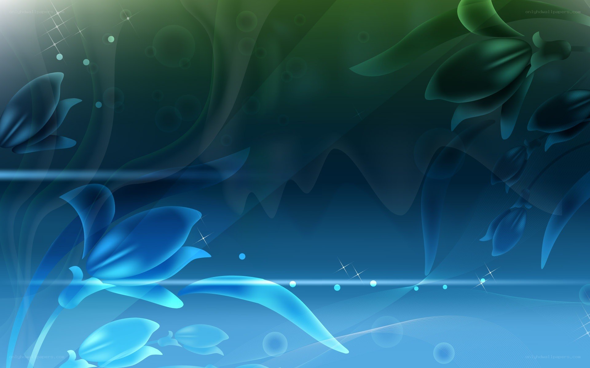blue floral abstract background