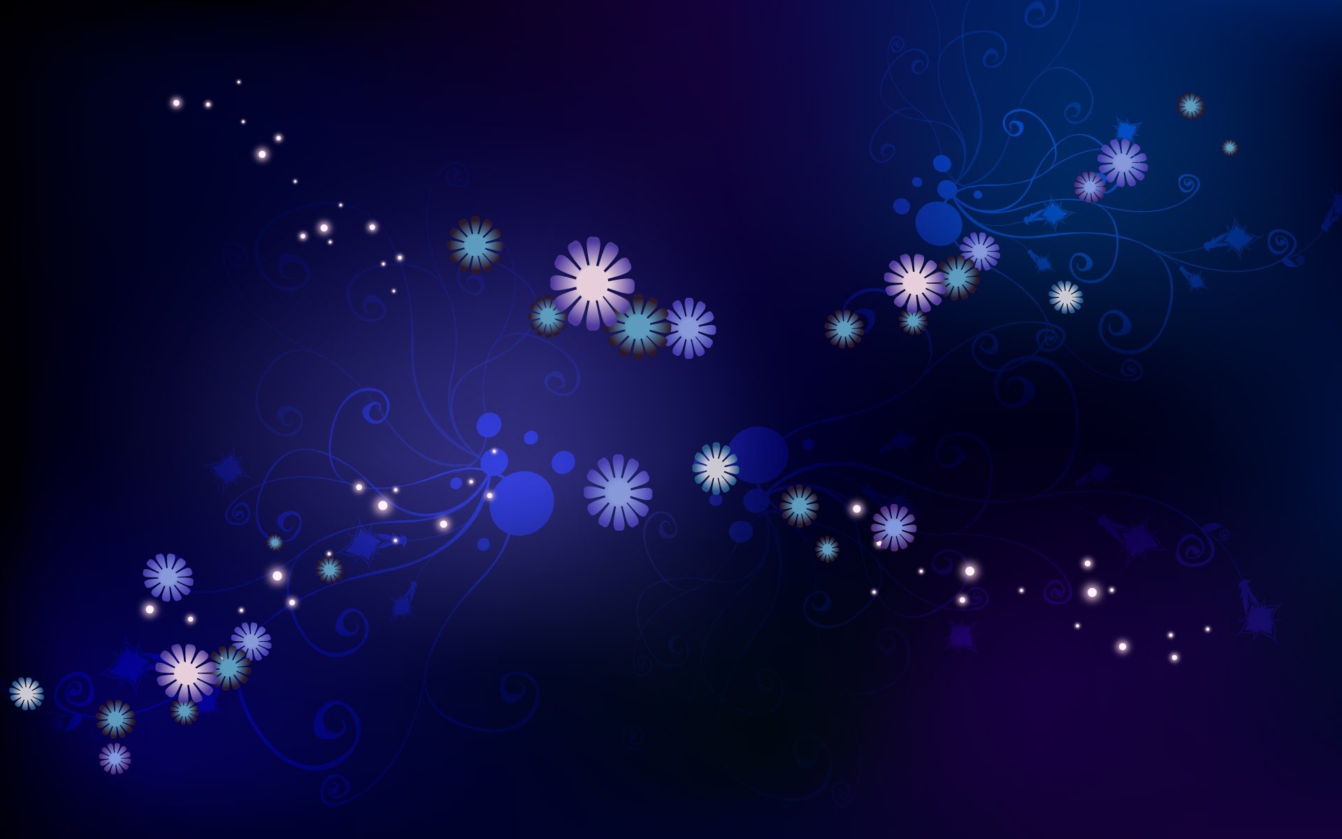 blue floral abstract background