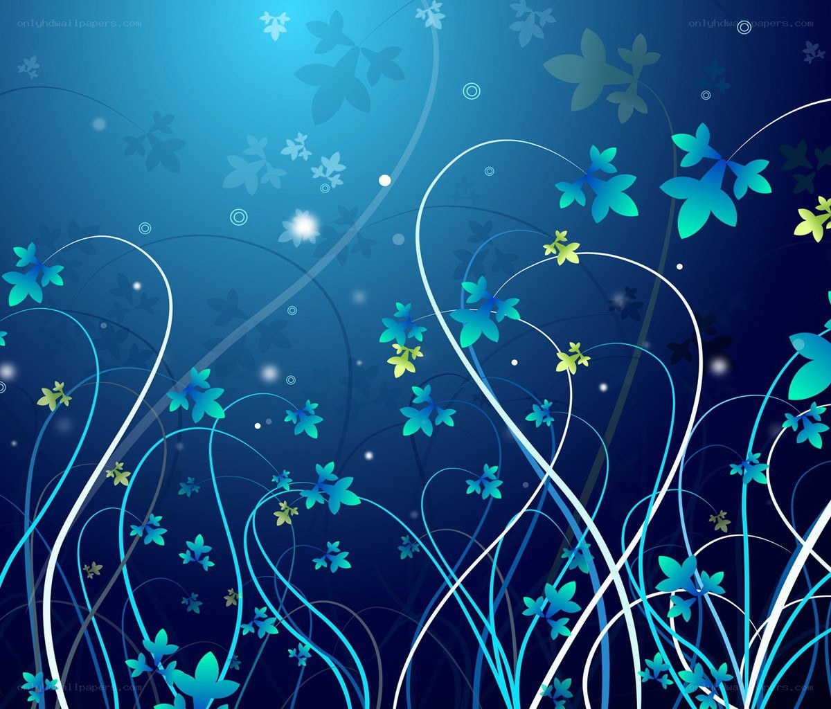 blue floral abstract background
