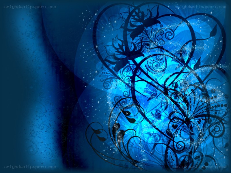 blue floral abstract background
