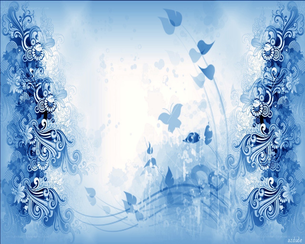 blue floral abstract background