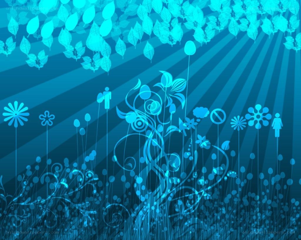 blue floral abstract background