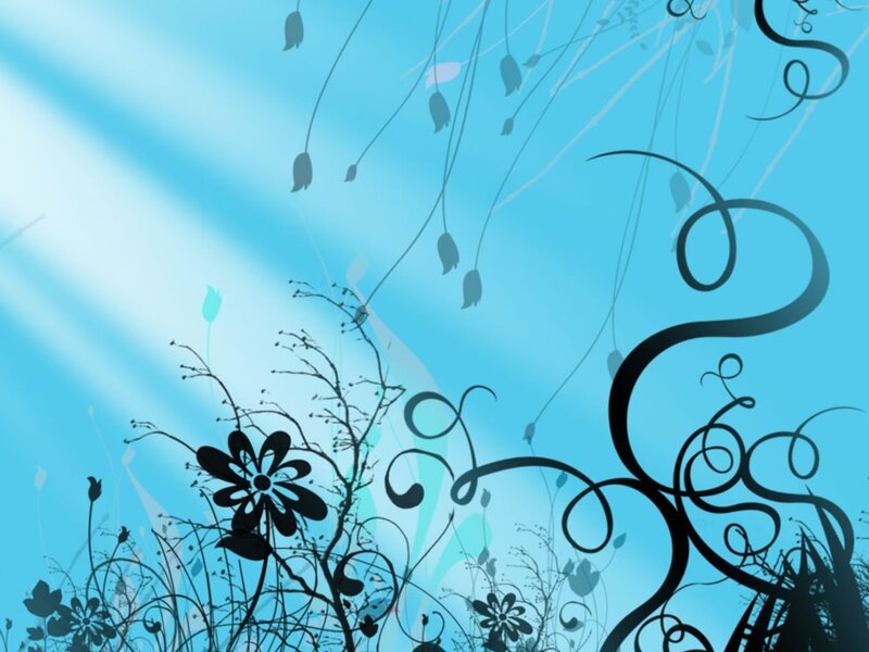 blue floral abstract background