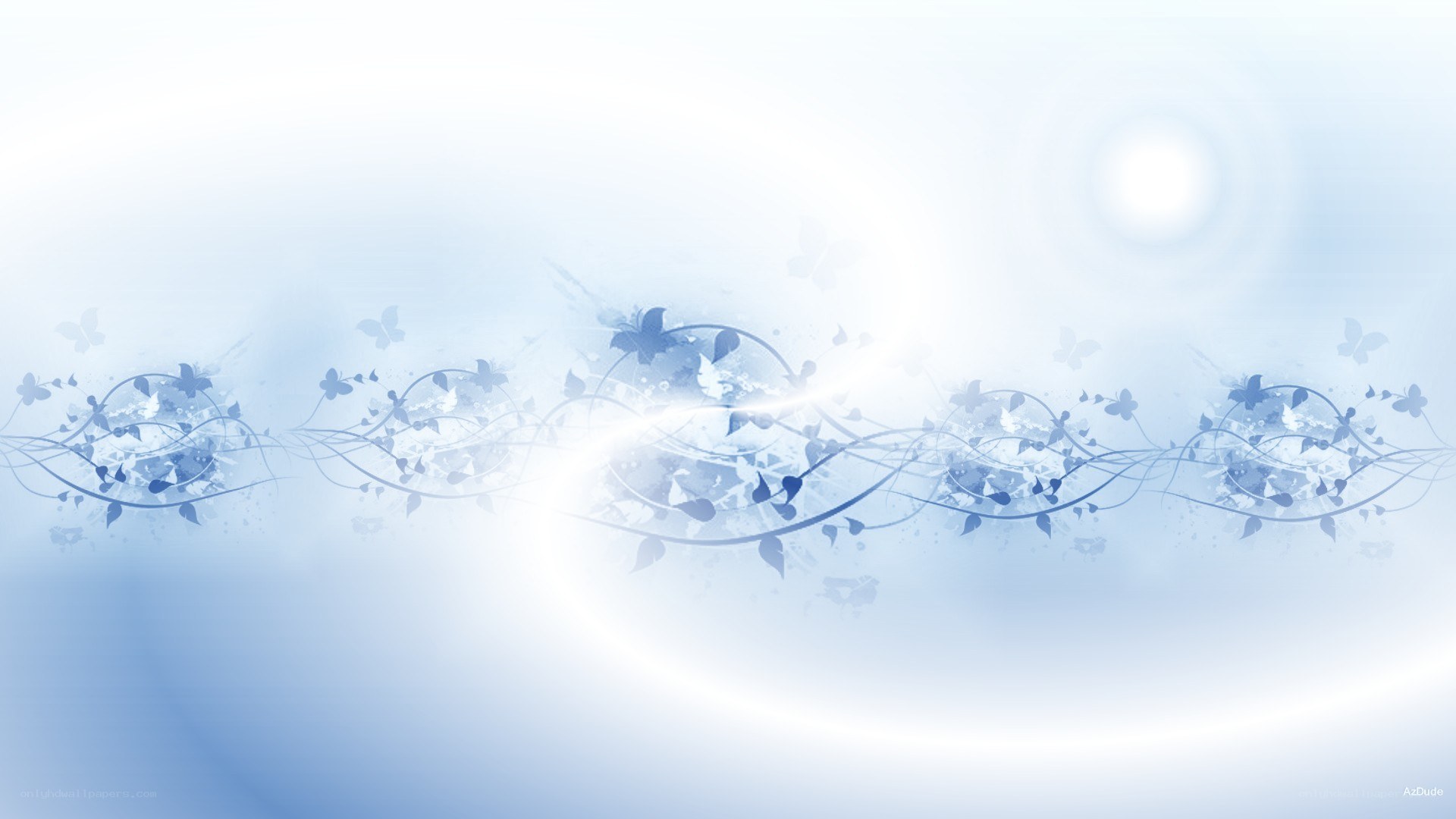 blue floral abstract background