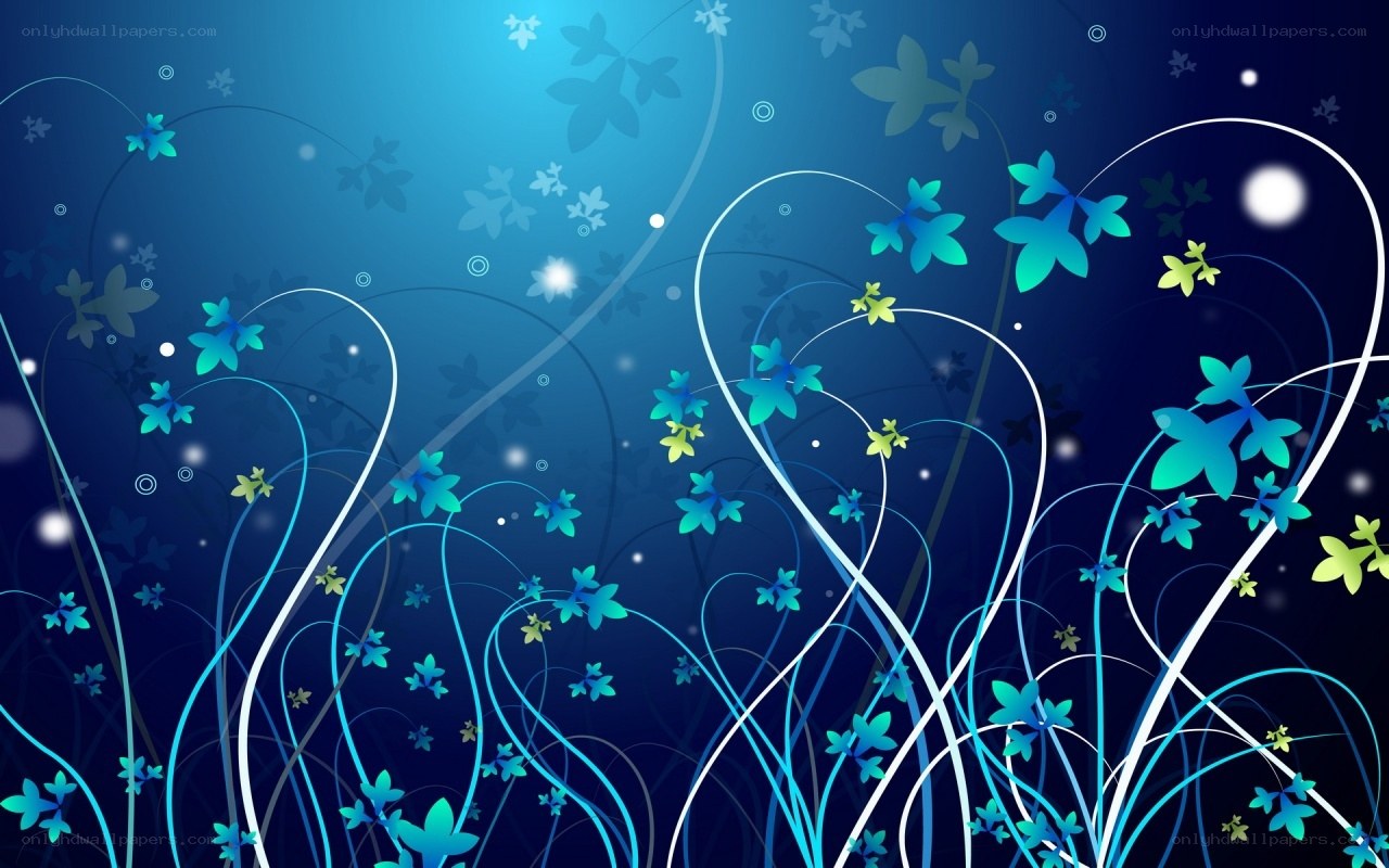 blue floral abstract background