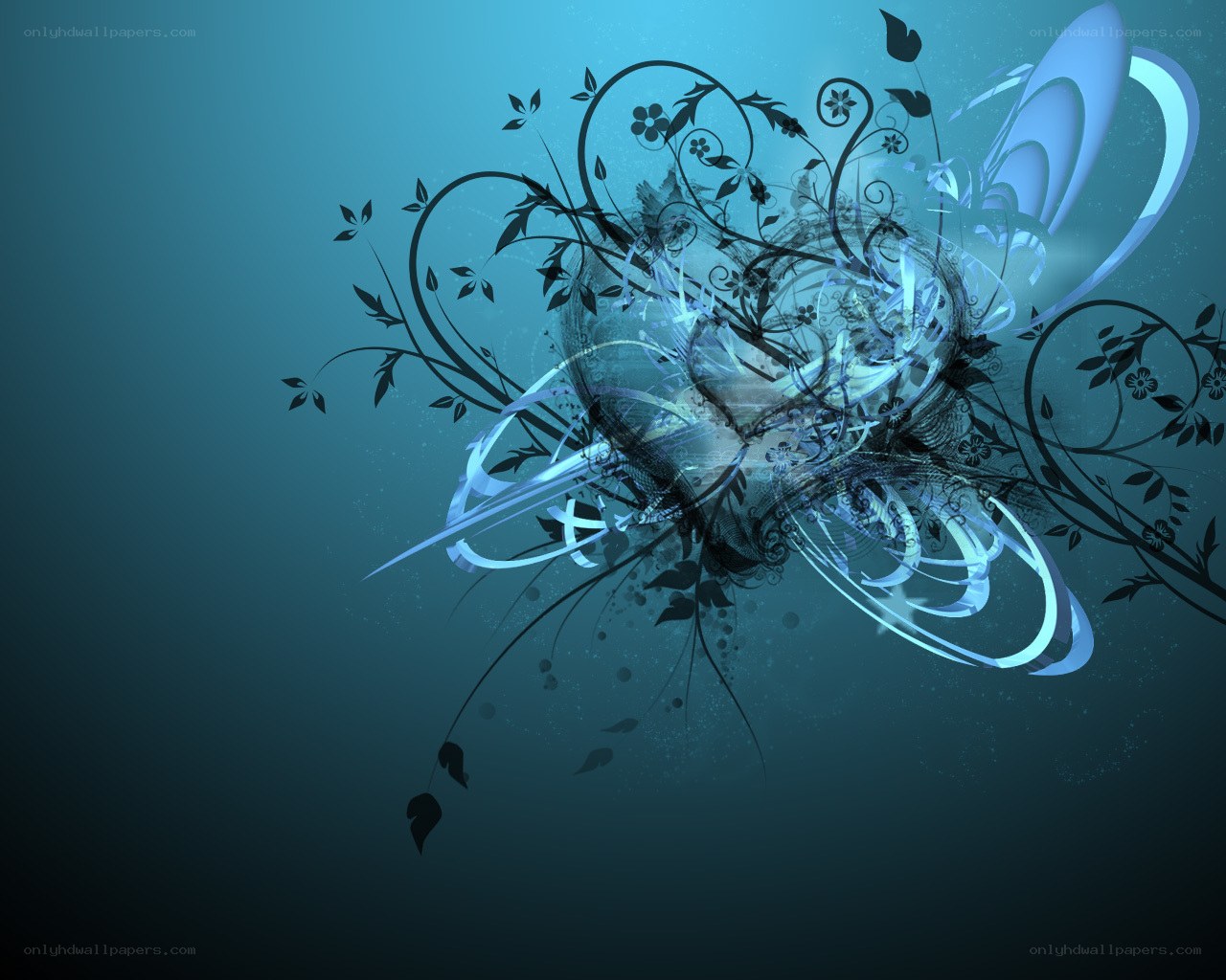 blue floral abstract design