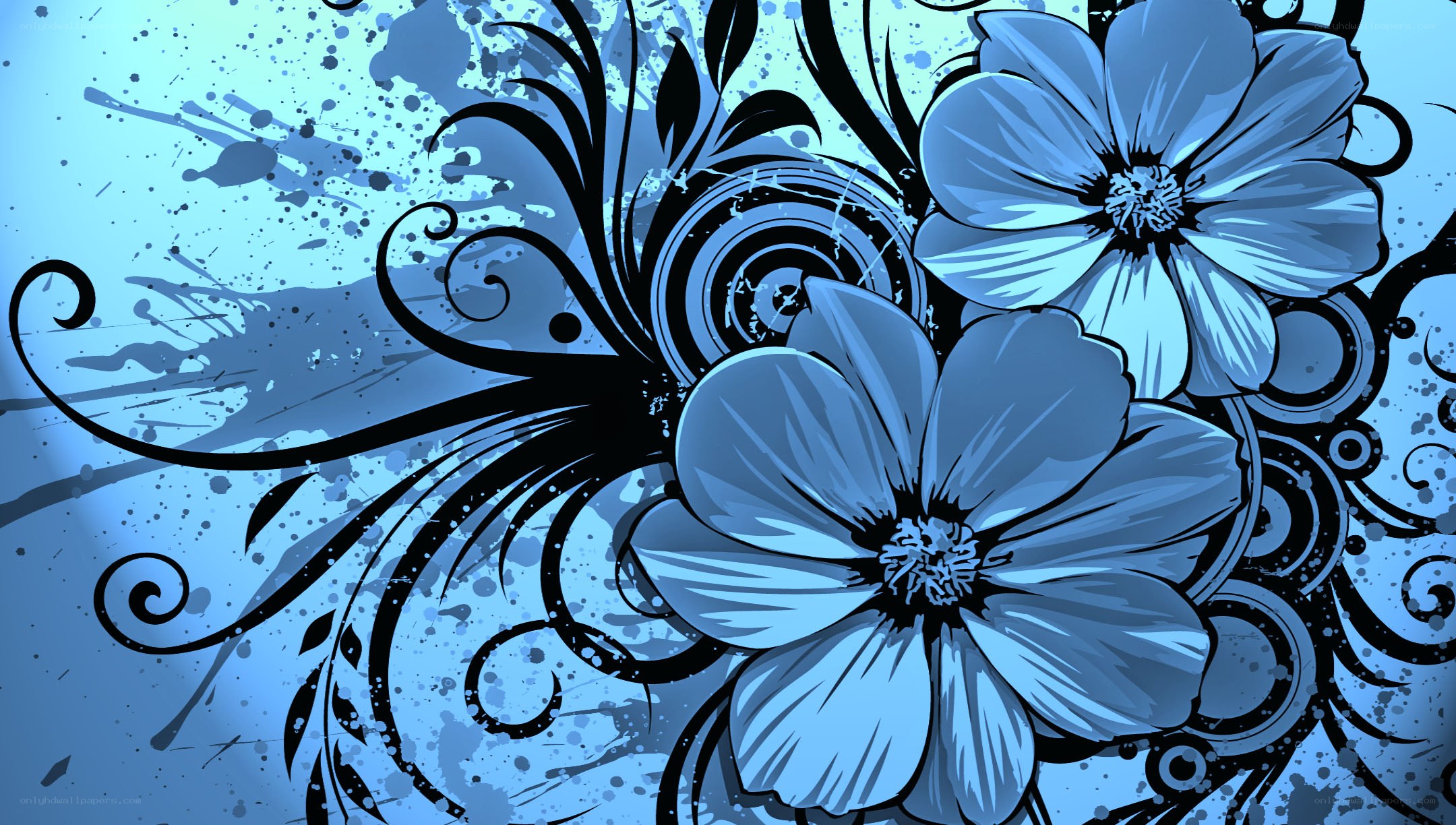 blue floral abstract design