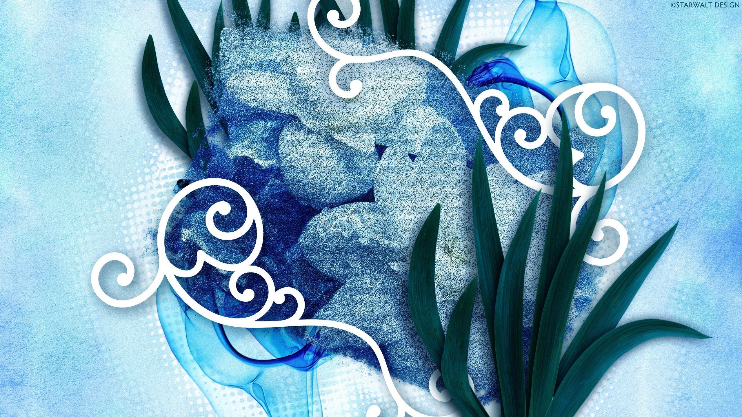 blue floral abstract design
