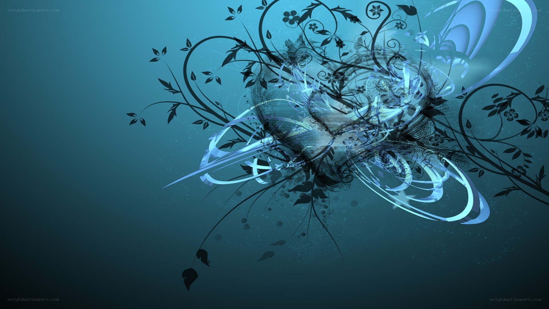 blue floral abstract design