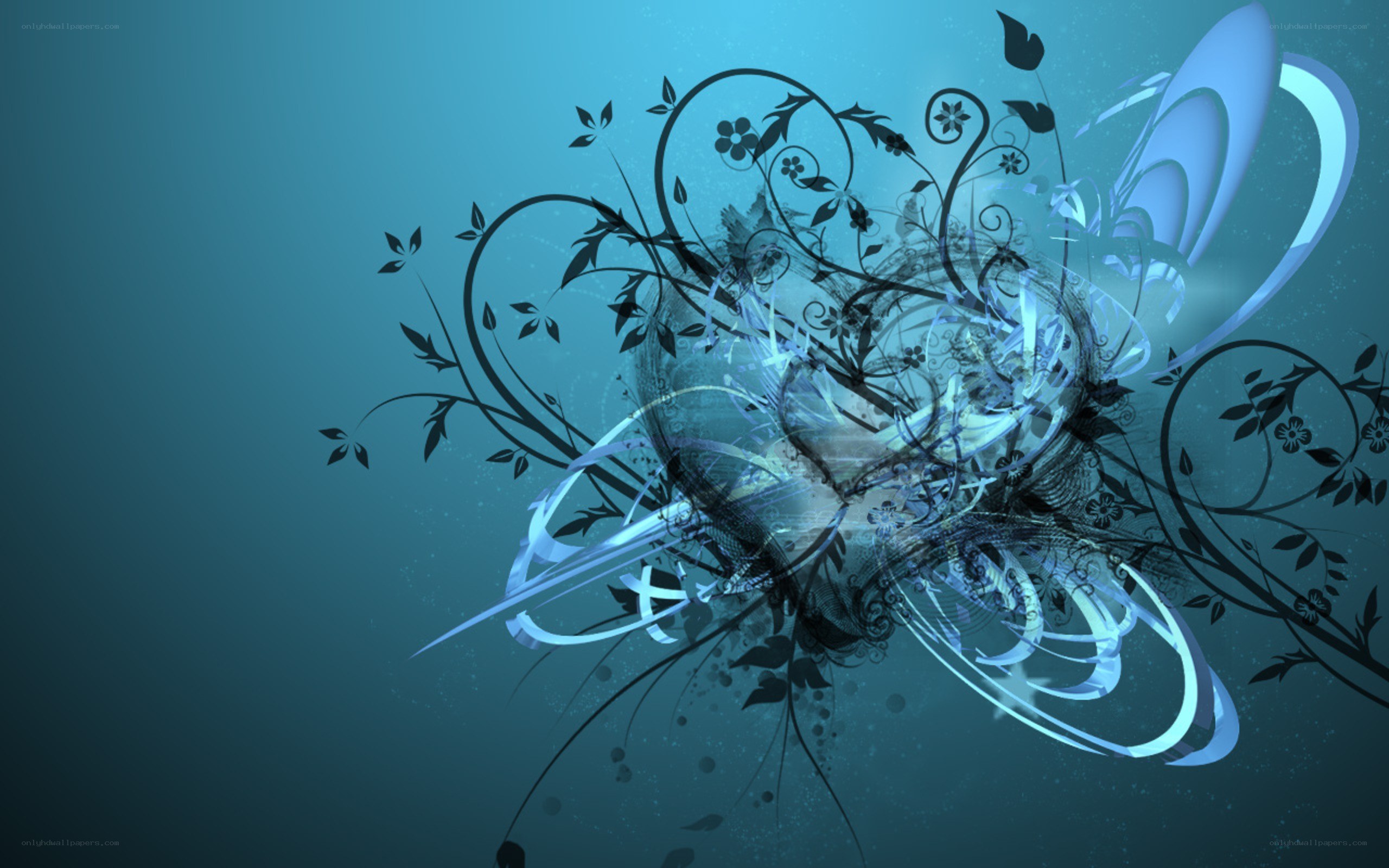 blue floral abstract design