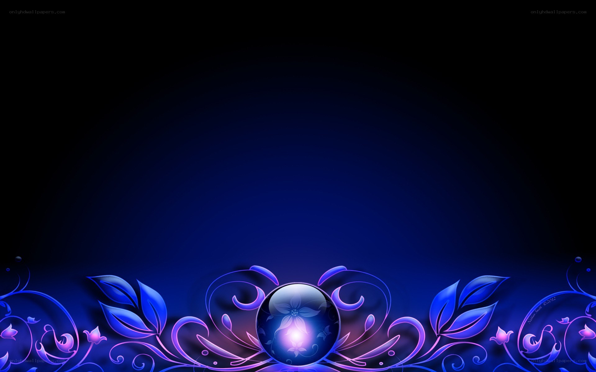 blue floral abstract design