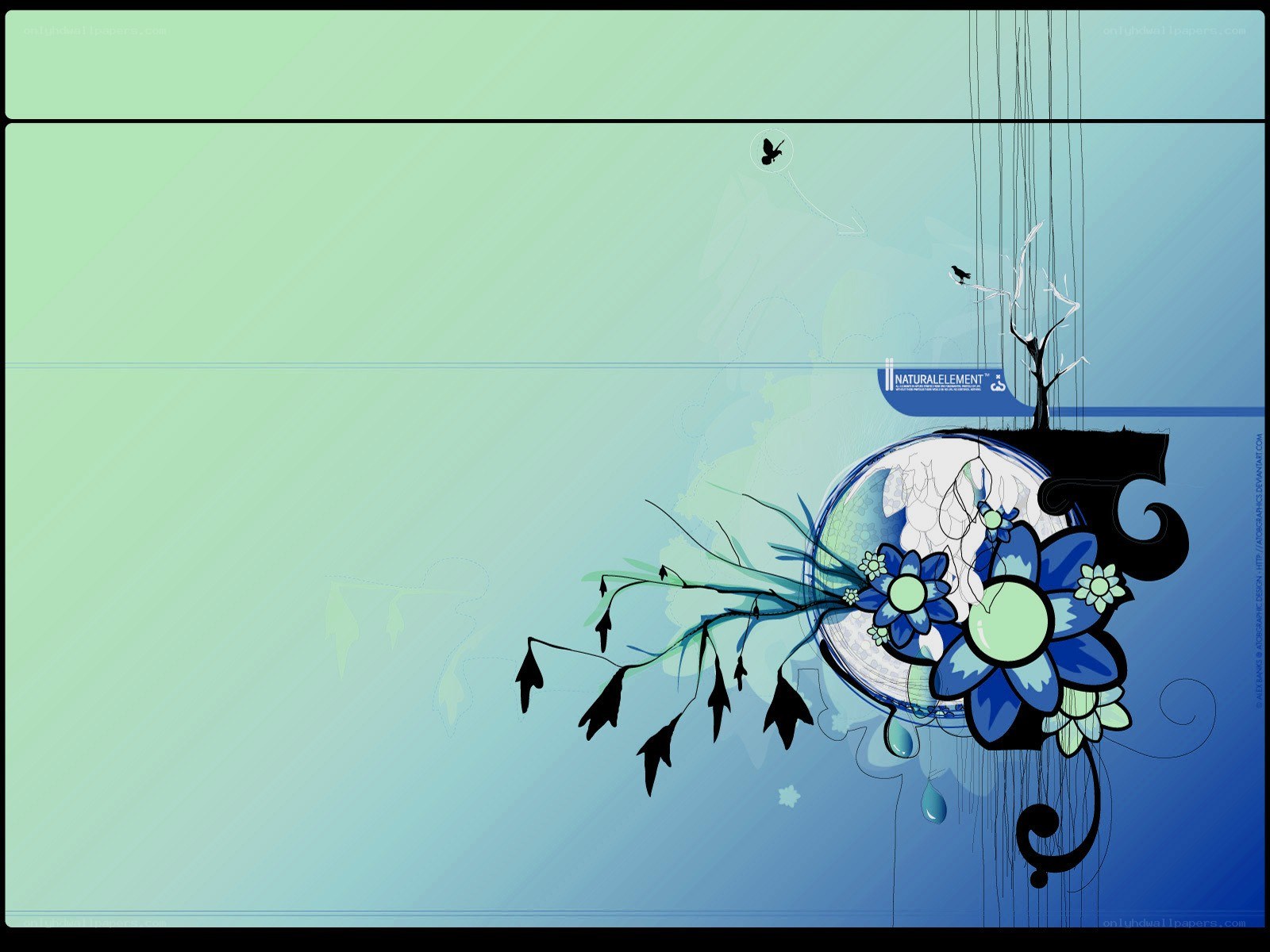 blue floral abstract design