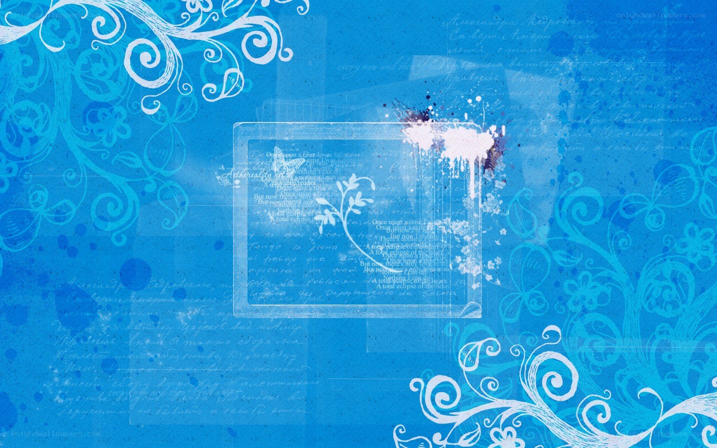 blue floral abstract design