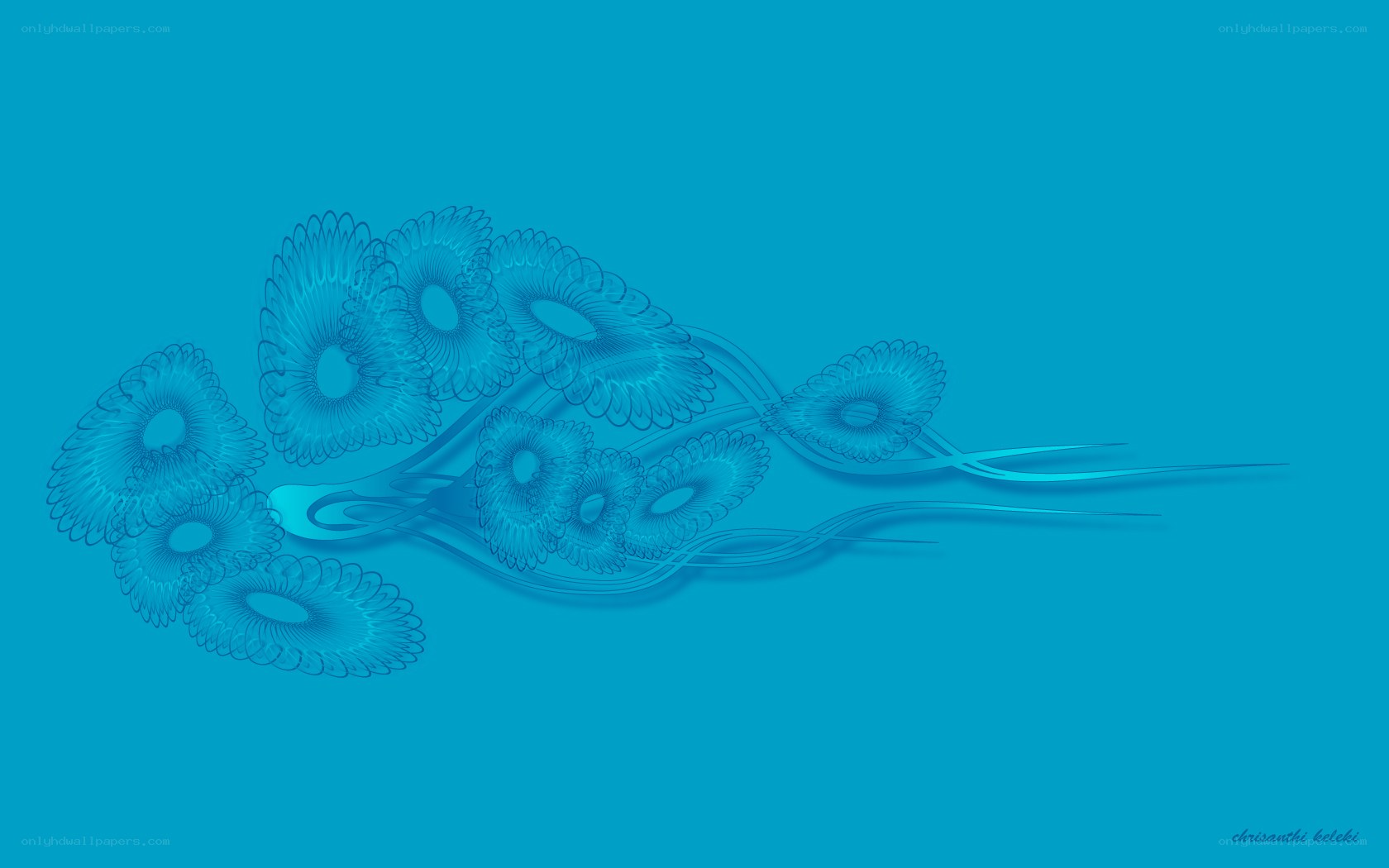 Blue floral abstract design