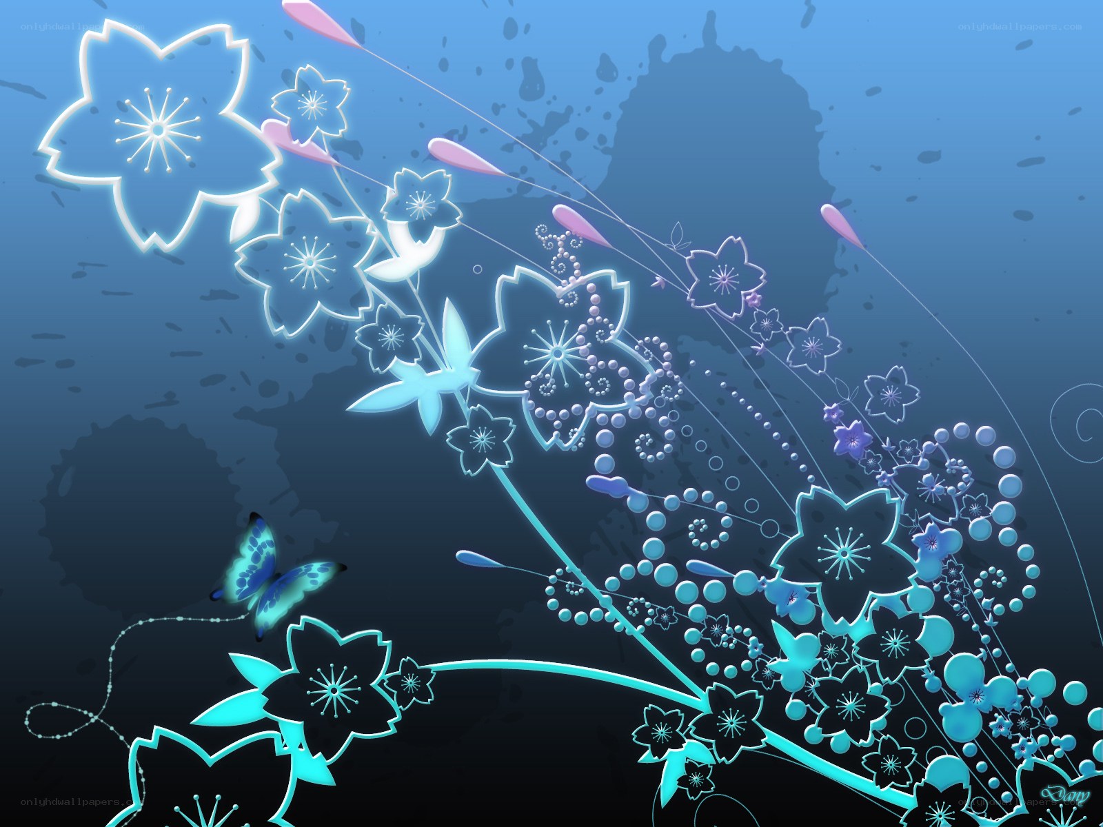 blue floral abstract design
