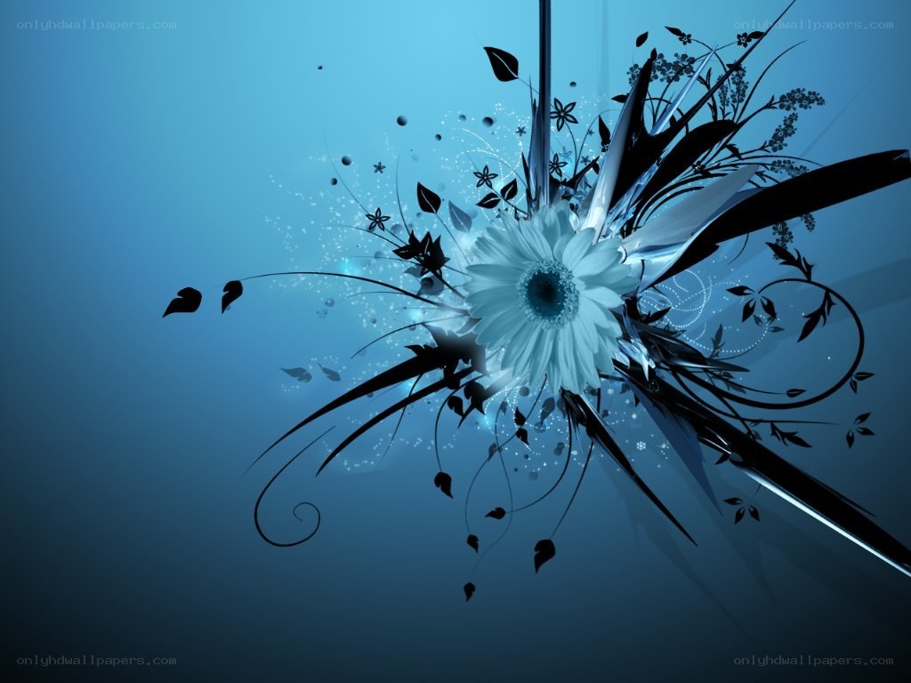 blue floral abstract design