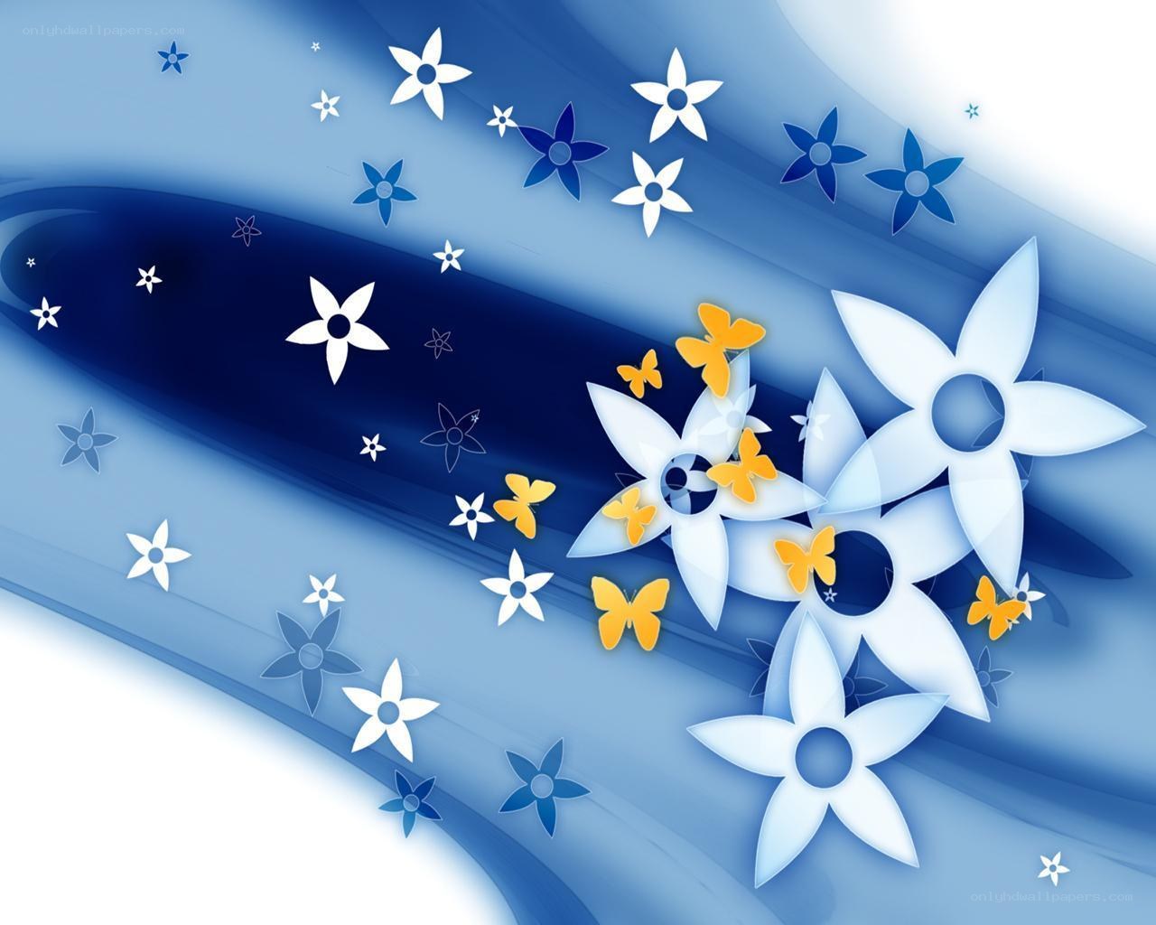 blue floral abstract design