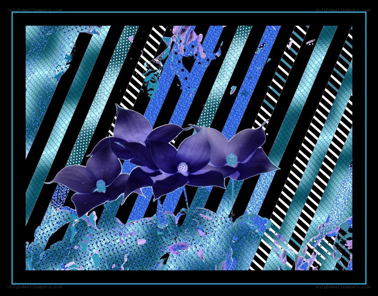 Blue floral abstract design