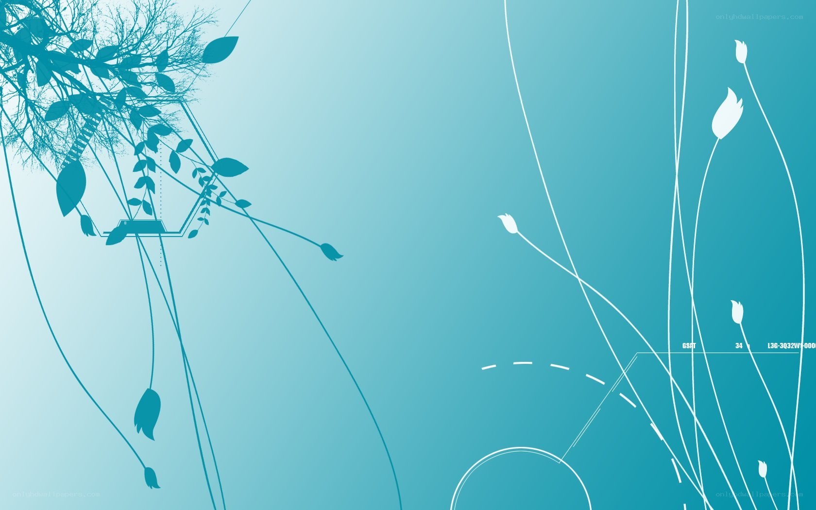 blue floral abstract design