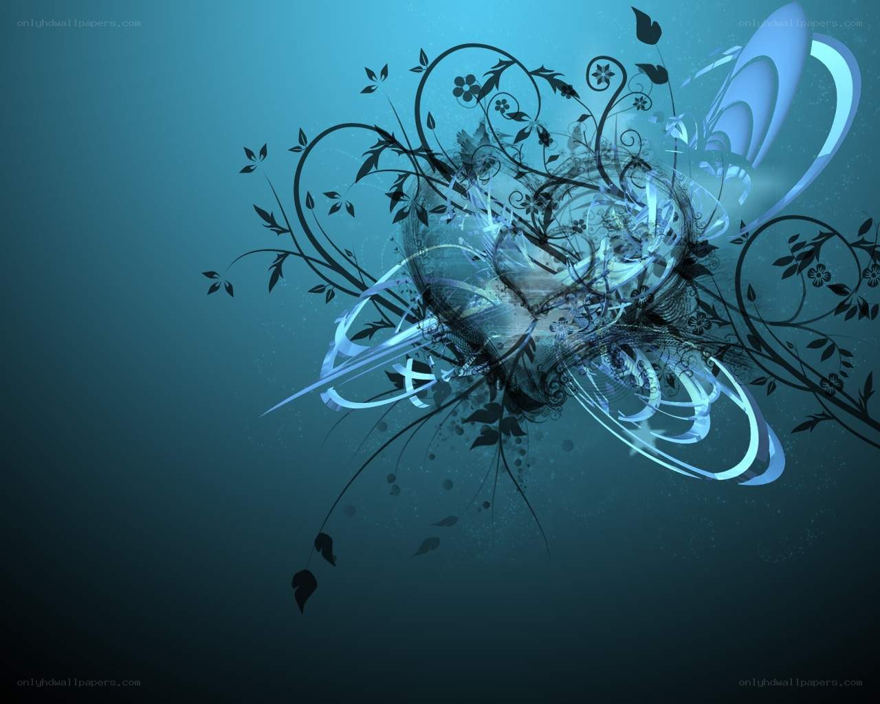 blue floral abstract design