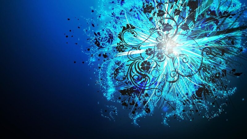 blue floral abstract explosion