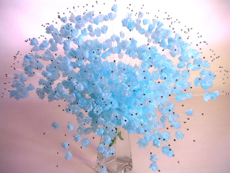 Blue Floral Arrangement — Light Blue, Calm