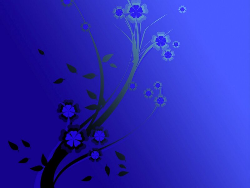 Blue Floral Branch