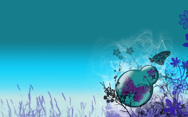 blue floral butterfly design