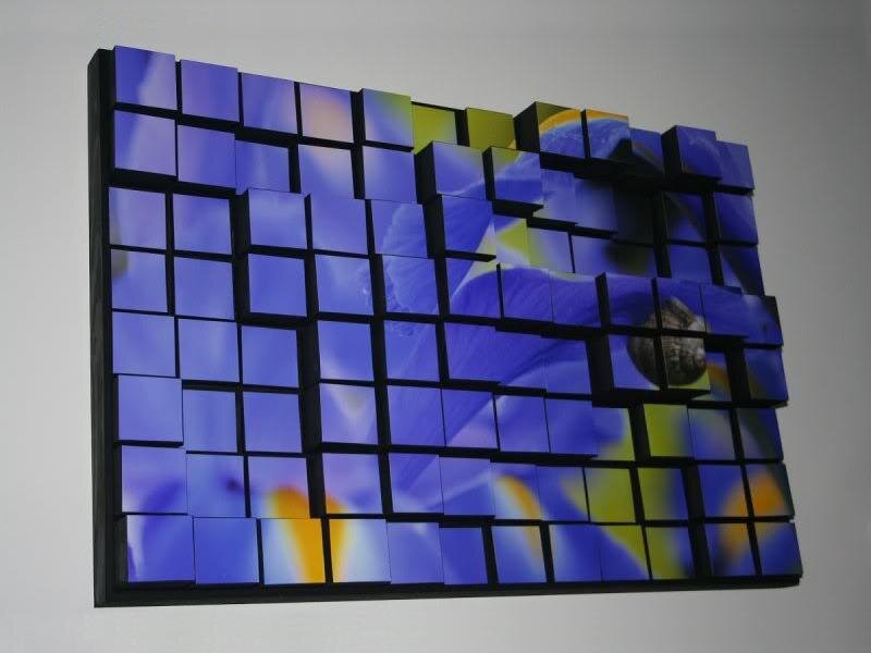 Blue Floral Cube Art
