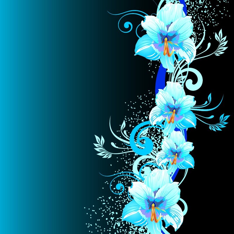 blue floral design background