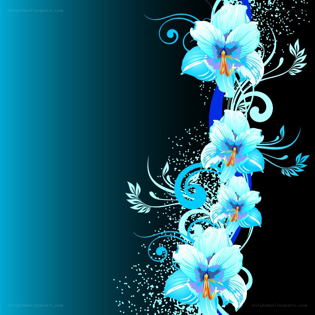 blue floral design background