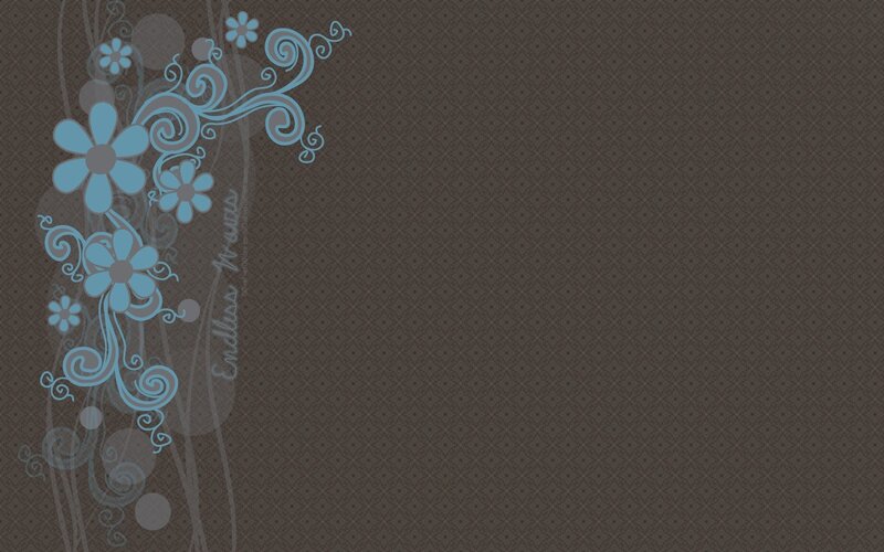 Blue Floral Design — Brown