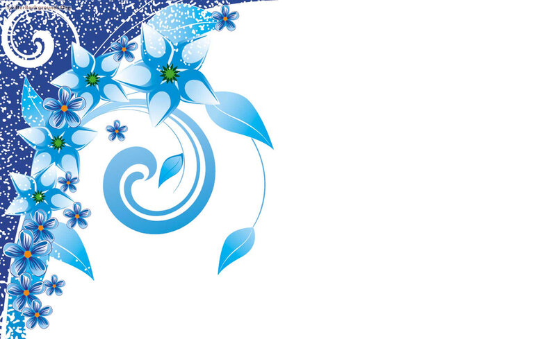 Blue Floral Design — Calm, Vector Art